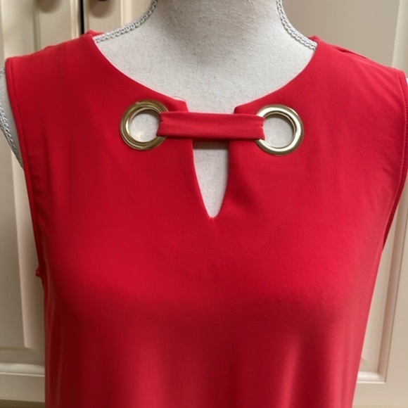 NWT Anne Klein Sleeveless A-Line Shift Dress Cherry Tomato Red Size Small - Picture 2 of 9